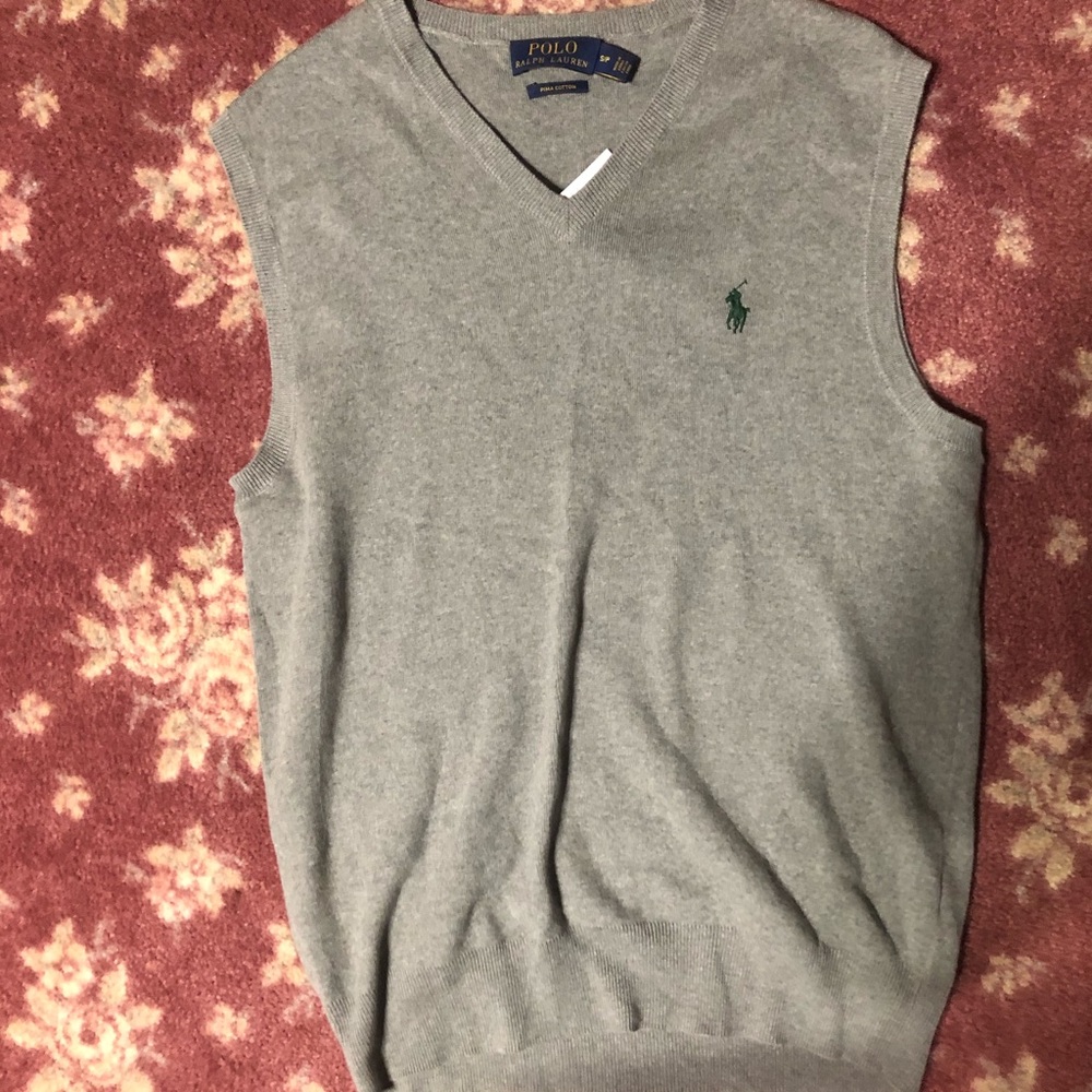 Polo by Ralph Lauren Grey Sweater Vest Size Small